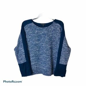 J.Crew Jaspe Wool Top Blue Medium Sweater Women’s Boat Neck